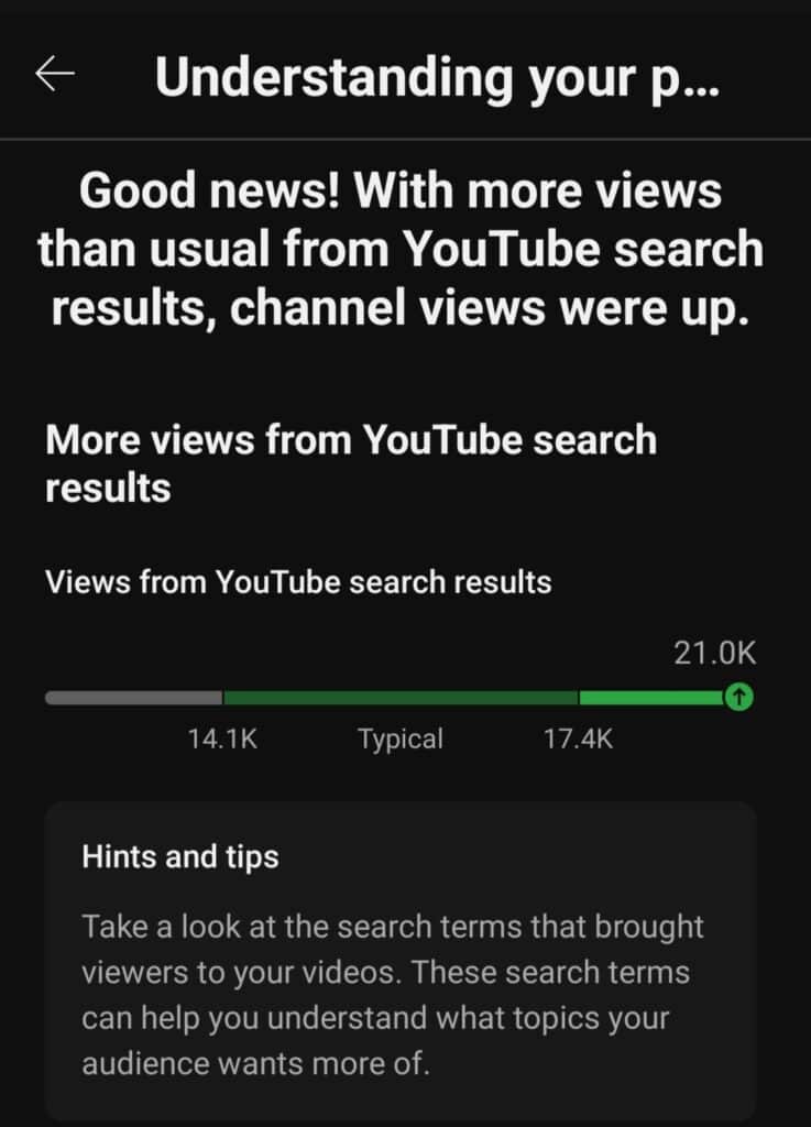 Search Performance Shor